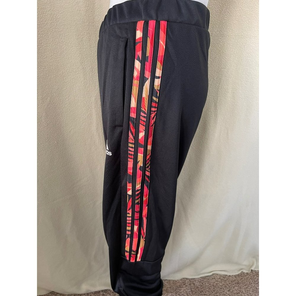 Adidas Black Side Triple Striped Zip Bottom Track/Warm-Up Pants - Picture 8 of 12